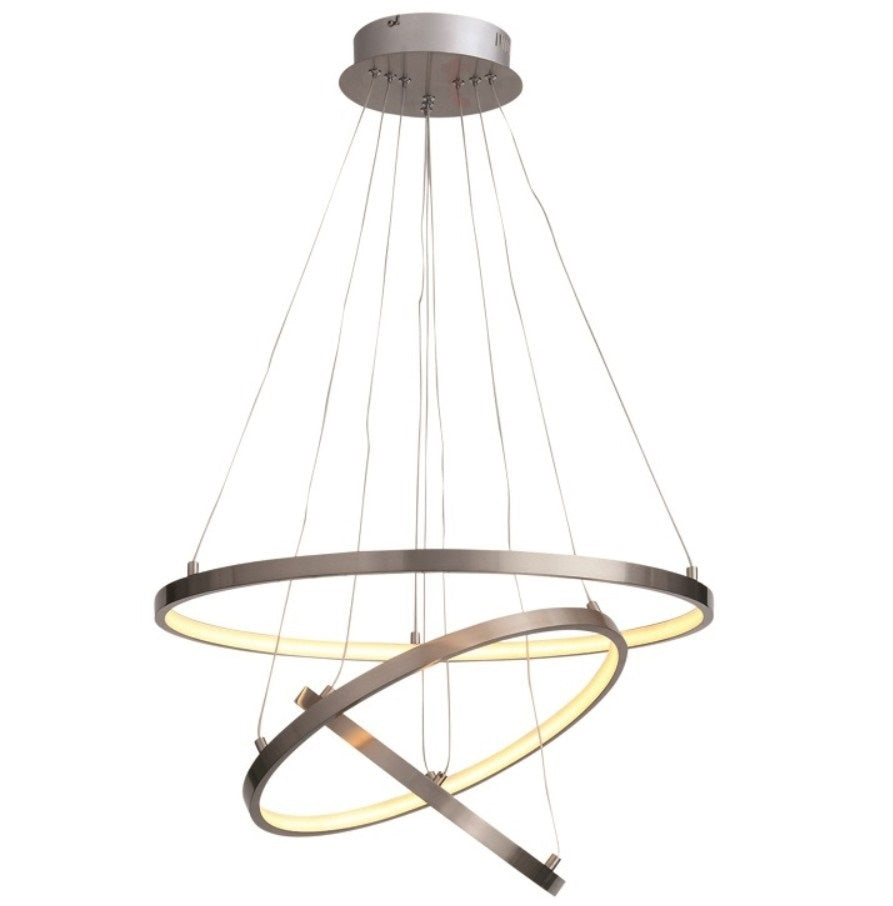 Freelight Hanglamp Cirkels RVS Led incl. Dimmer 60cm Ø