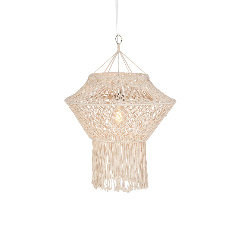 QAZQA Landelijke hanglamp macramé 90 cm - Macra