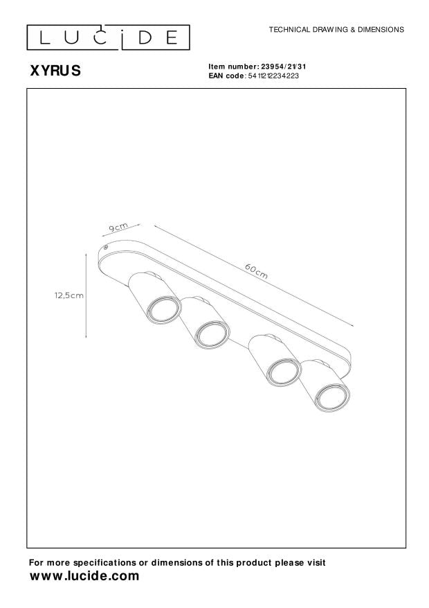 Lucide XYRUS Plafondspot - Wit