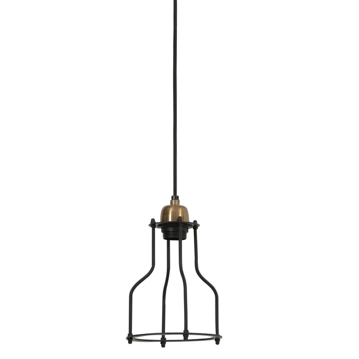 Light & Living Hanglamp MARCIA - mat zwart-Antiek-brons - M