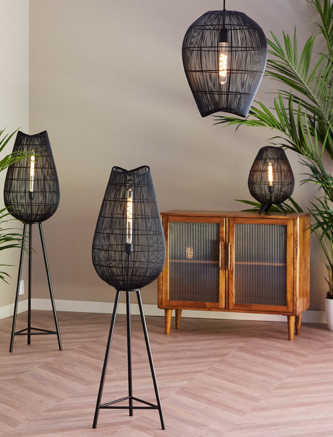 Light & Living Light&living Hanglamp Ø34x40 cm YUMI mat zwart