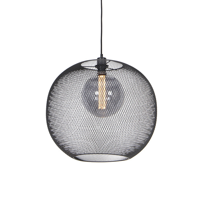 QAZQA Hanglamp mesh_ball - Zwart - Modern - D 50cm