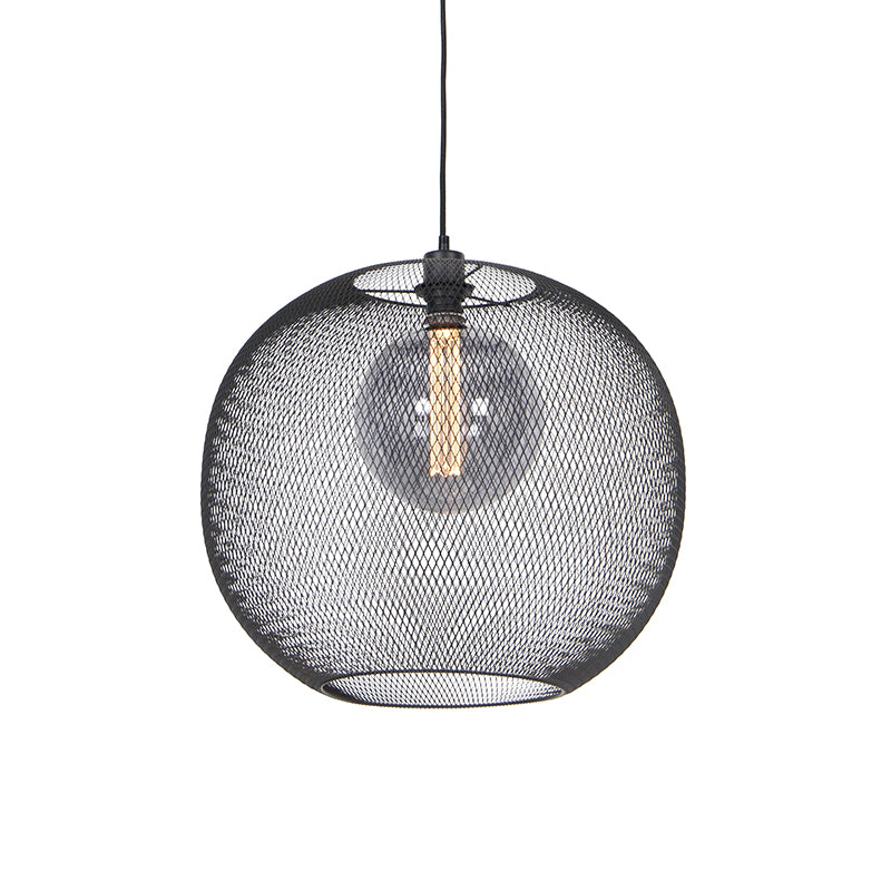 QAZQA Hanglamp mesh_ball - Zwart - Modern - D 50cm