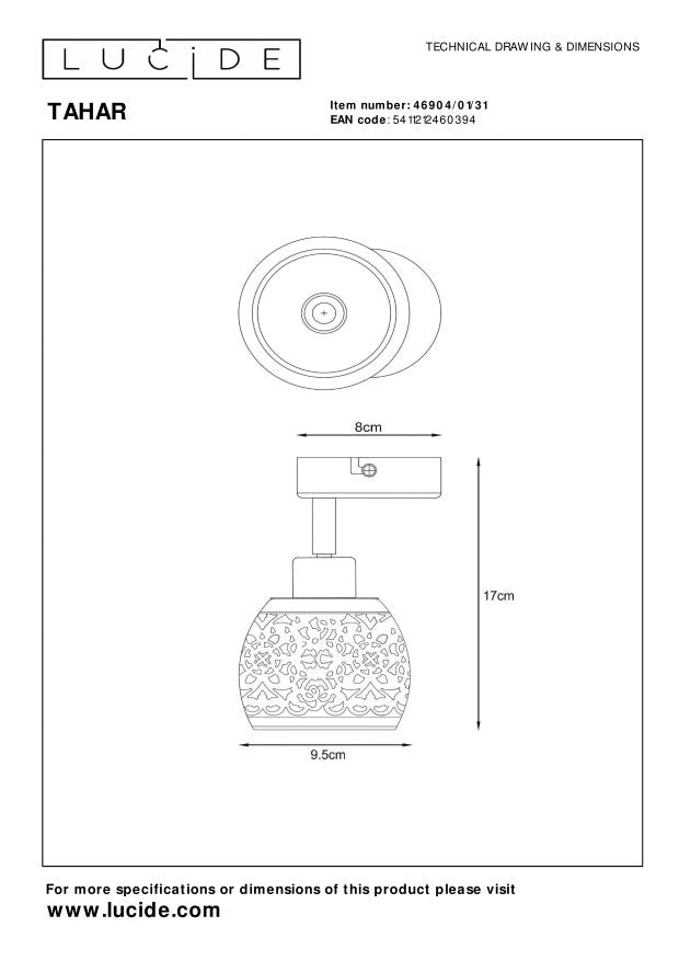 Lucide TAHAR Plafondspot - Wit