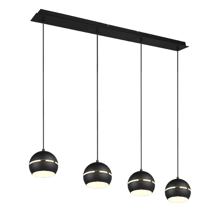 Trio Leuchten Fletcher Hanglamp 4x E14 Mat Zwart