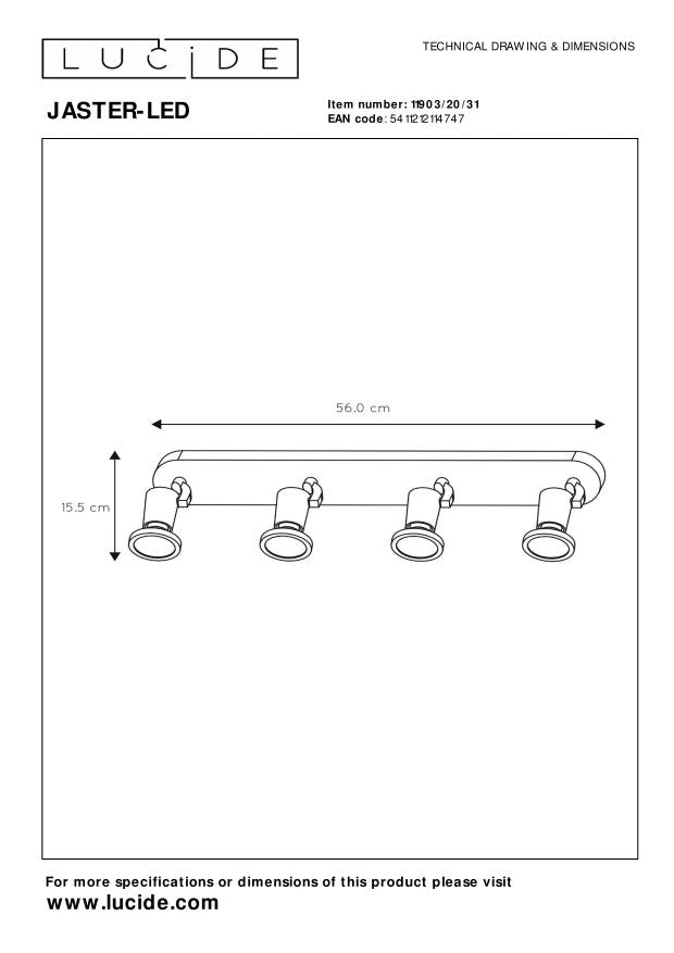 Lucide JASTER-LED Plafondspot - Wit