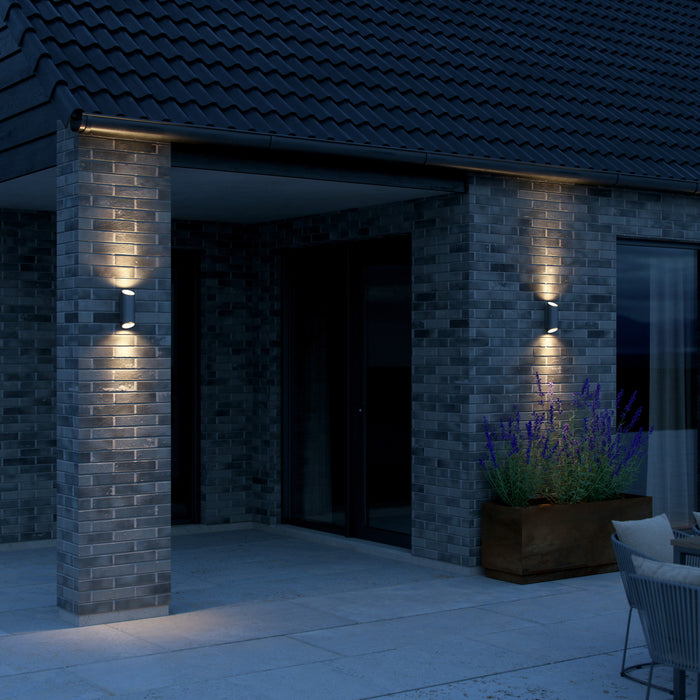 Nordlux Nico Wandlamp - Rond H 23,5 cm - Antraciet