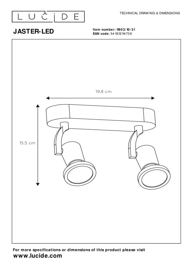 Lucide JASTER-LED Plafondspot - Wit