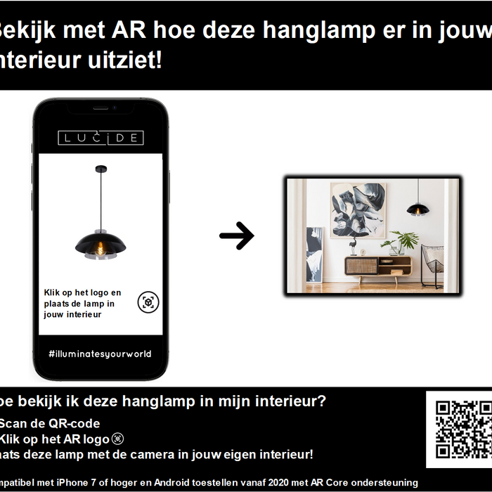 Lucide AVONMORE Hanglamp - Zwart