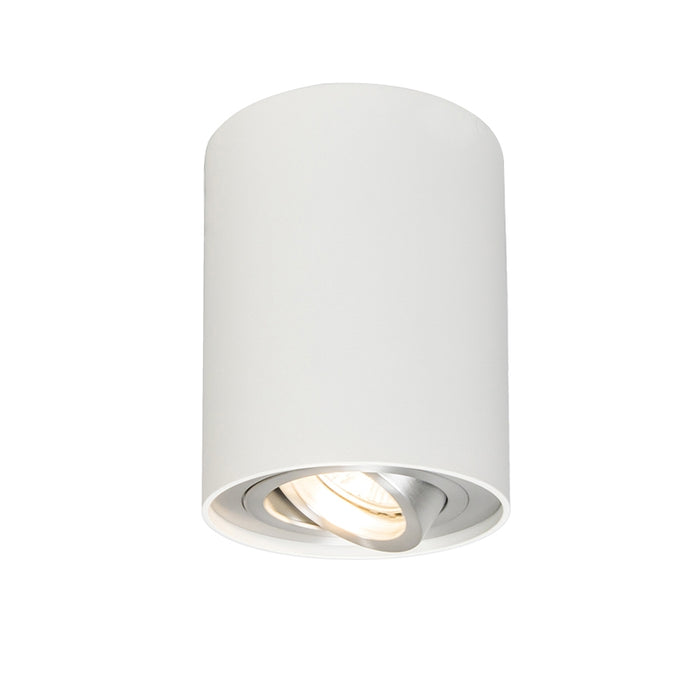 QAZQA Moderne spot wit en staal draai- en kantelbaar - Rondoo up