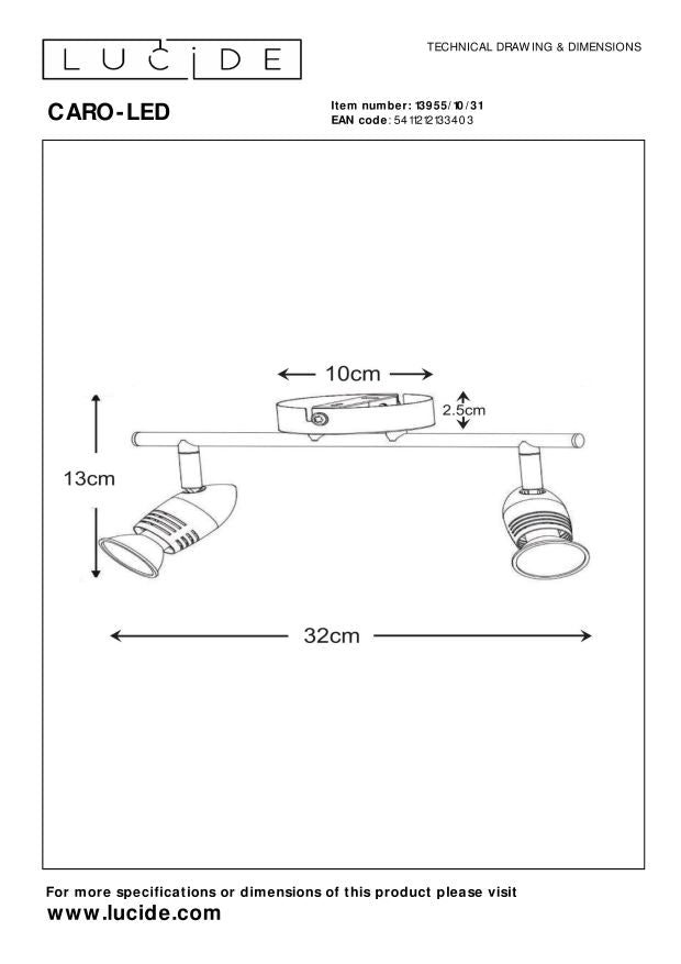 Lucide CARO-LED Plafondspot - Wit