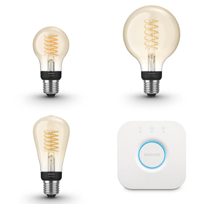 Philips Hue Starterspakket Filament White E27 3 Lampen Mix