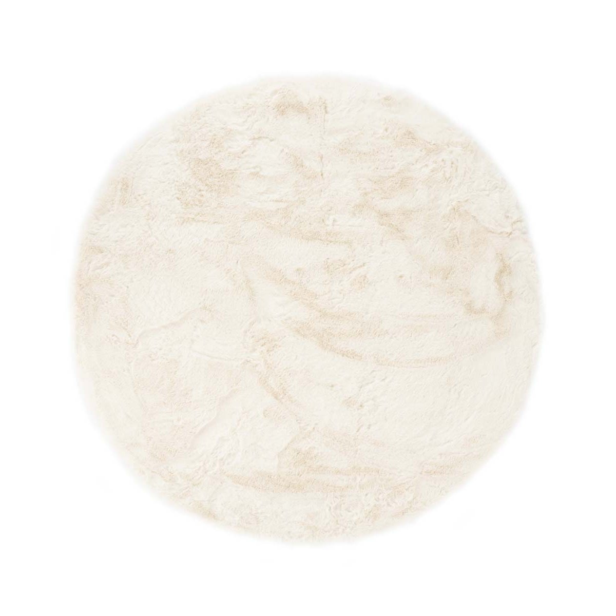 Tapeso Rond hoogpolig vloerkleed - Comfy plus - wit - 200 cm