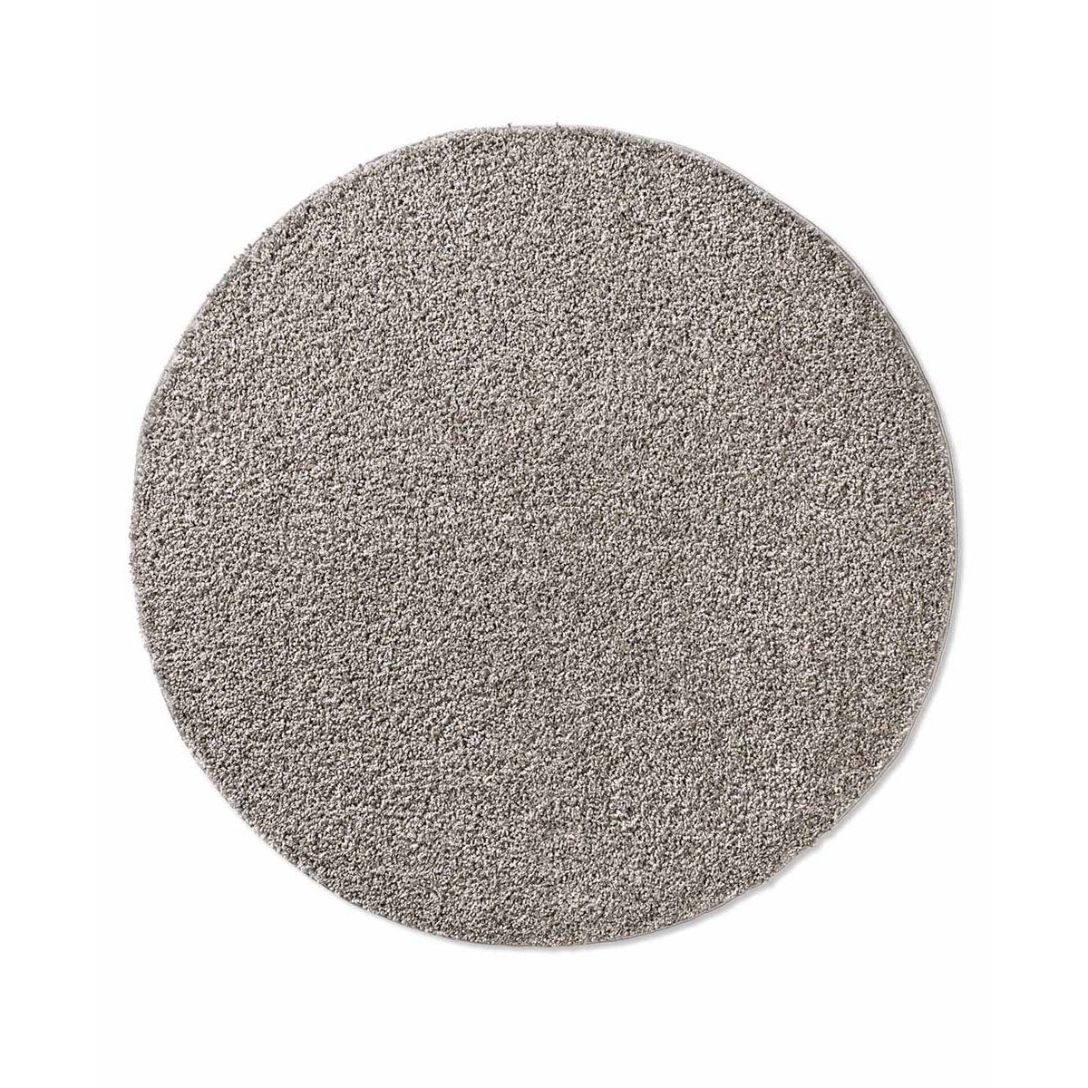 Tapeso Rond vloerkleed hoogpolig effen Classic - grijs - 120 cm