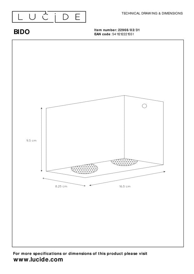 Lucide BIDO Plafondspot - Wit
