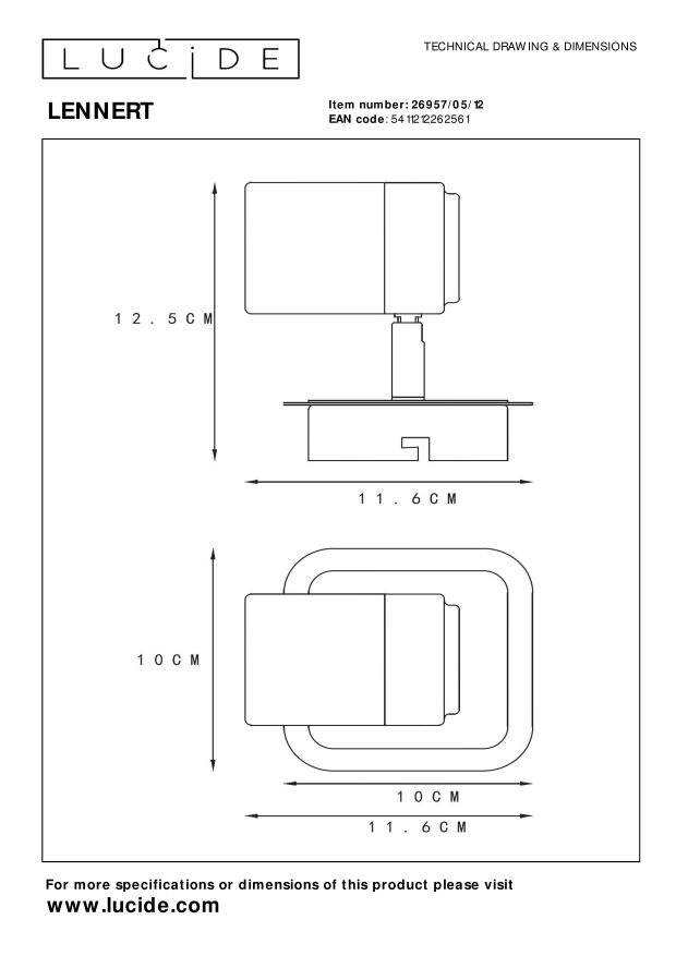 Lucide LENNERT Plafondspot 1xGU10 - Mat chroom