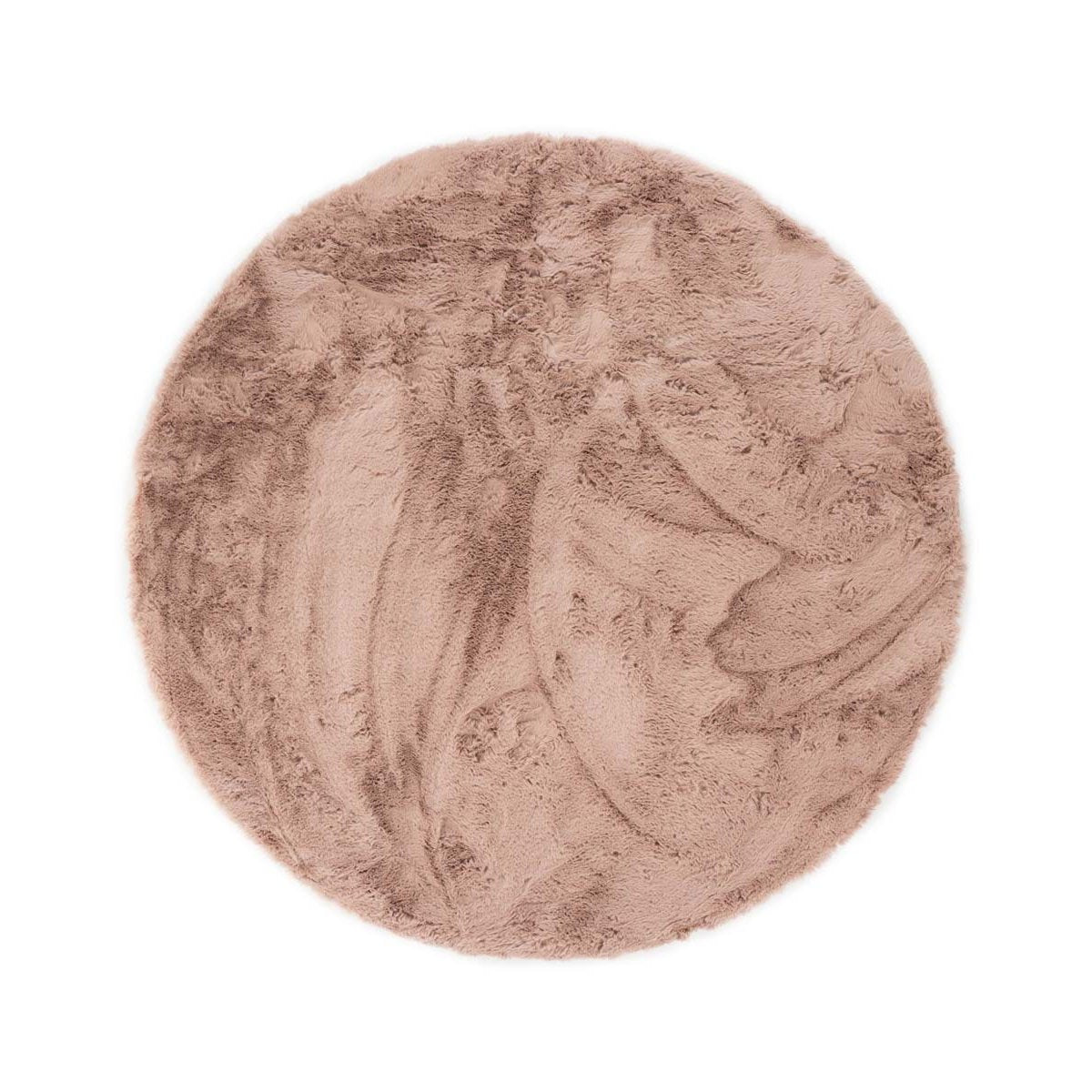 Tapeso Rond hoogpolig vloerkleed - Comfy plus - roze - 100 cm