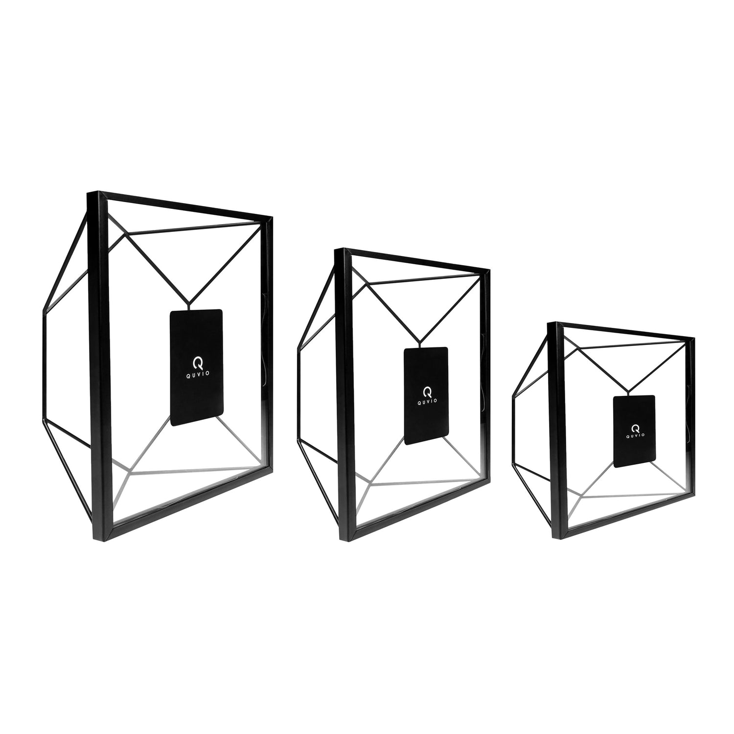 QUVIO Fotolijstje hexagon 15x15 cm +  15x20,5 cm + 17,5x23 cm - Zwart
