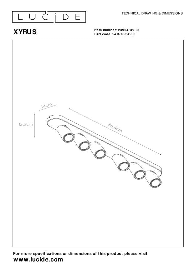 Lucide XYRUS Plafondspot - Zwart