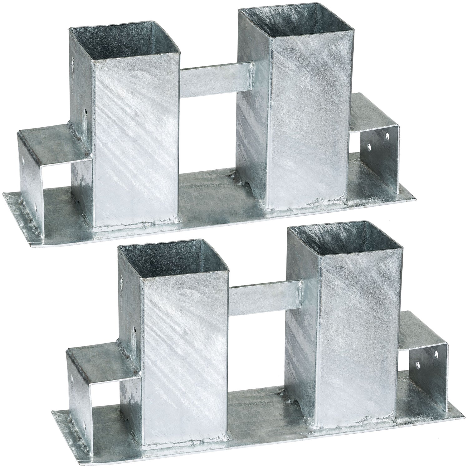 tectake® Houtstapelrekken thermisch verzinkt 2-delig