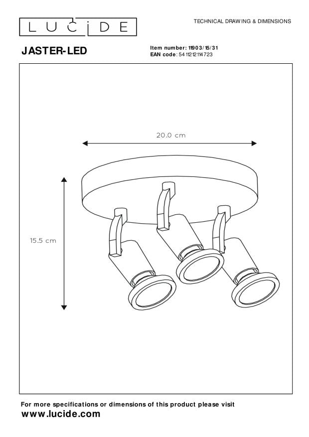 Lucide JASTER-LED Plafondspot - Wit
