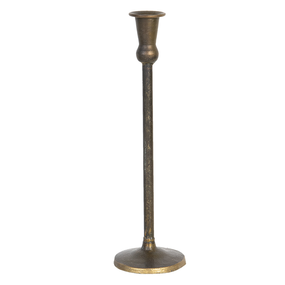 Clayre & Eef Kandelaar Ø 9*32 cm Bruin Ijzer Kaarsenstandaard