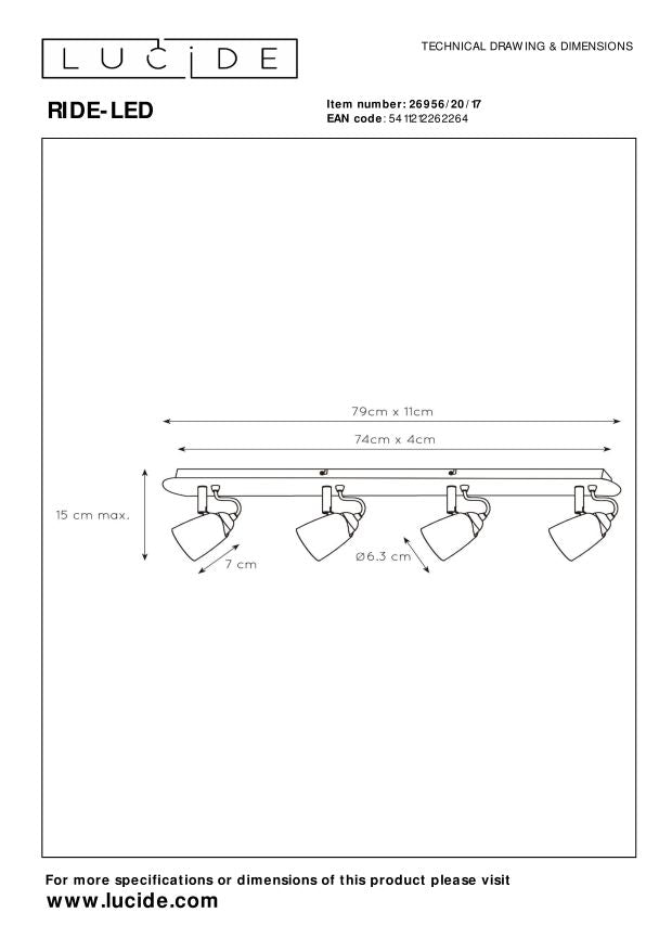 Lucide RIDE-LED Plafondspot - Koper