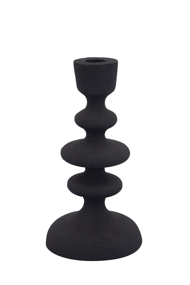 PTMD Lisanne Kandelaar - 10 x 10 x 20 cm - Aluminium - Zwart