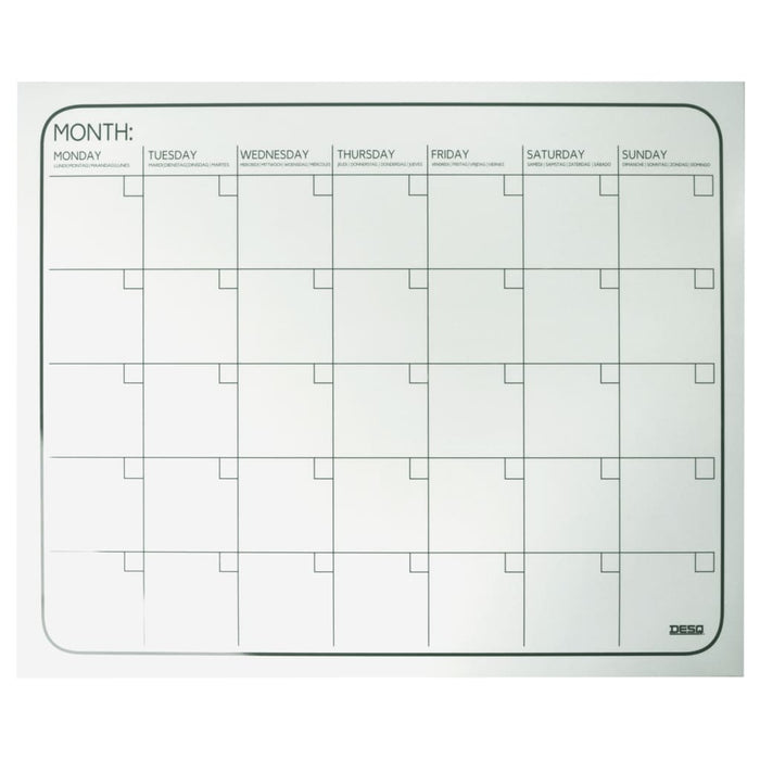 DESQ Maandplanner frameloos magnetisch 40x50 cm wit
