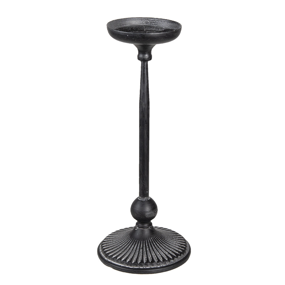 Clayre & Eef Kandelaar Ø 15x38 cm Zwart Ijzer Kaarsenstandaard