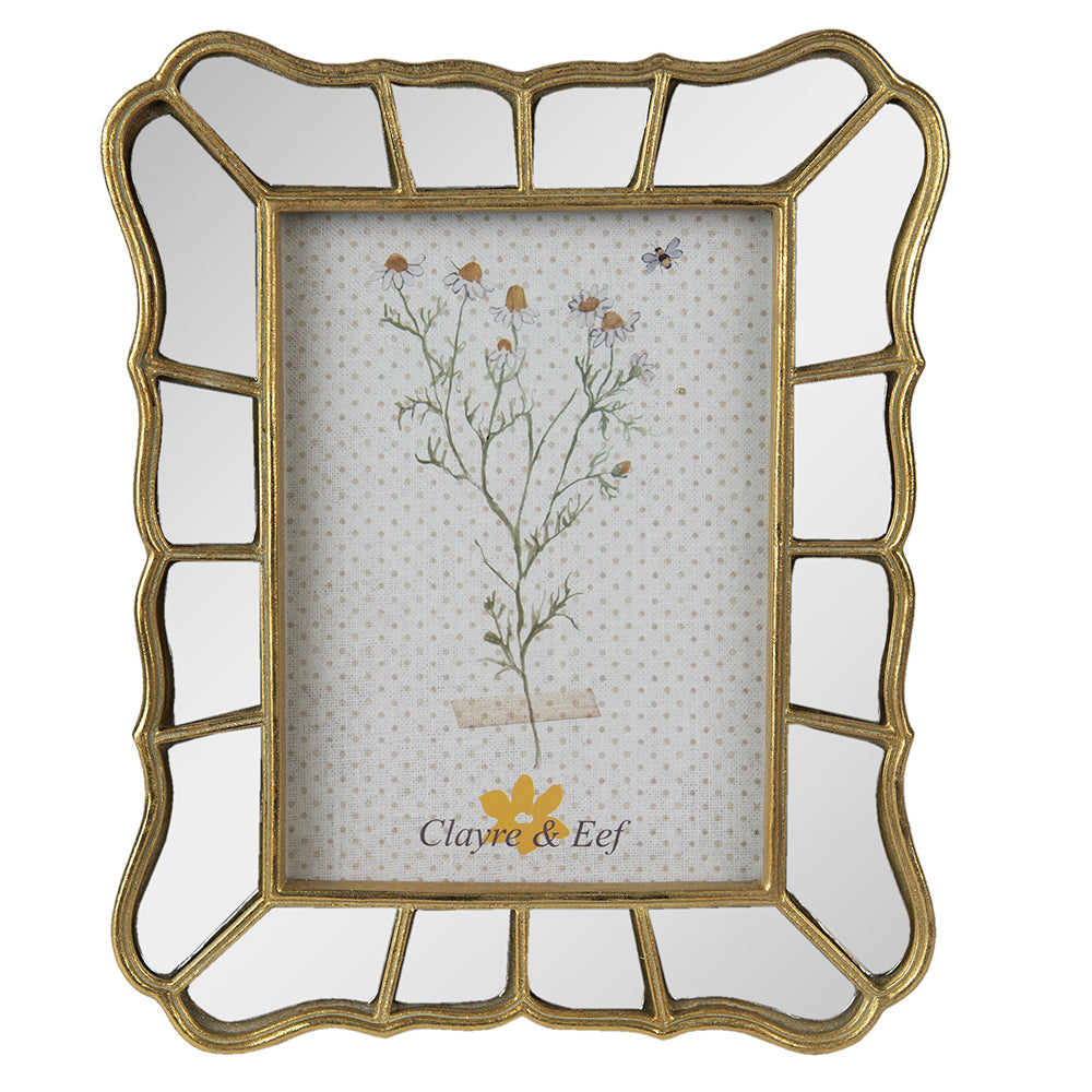 Clayre & Eef Fotolijst  13x18 cm Goudkleurig Kunststof Fotokader