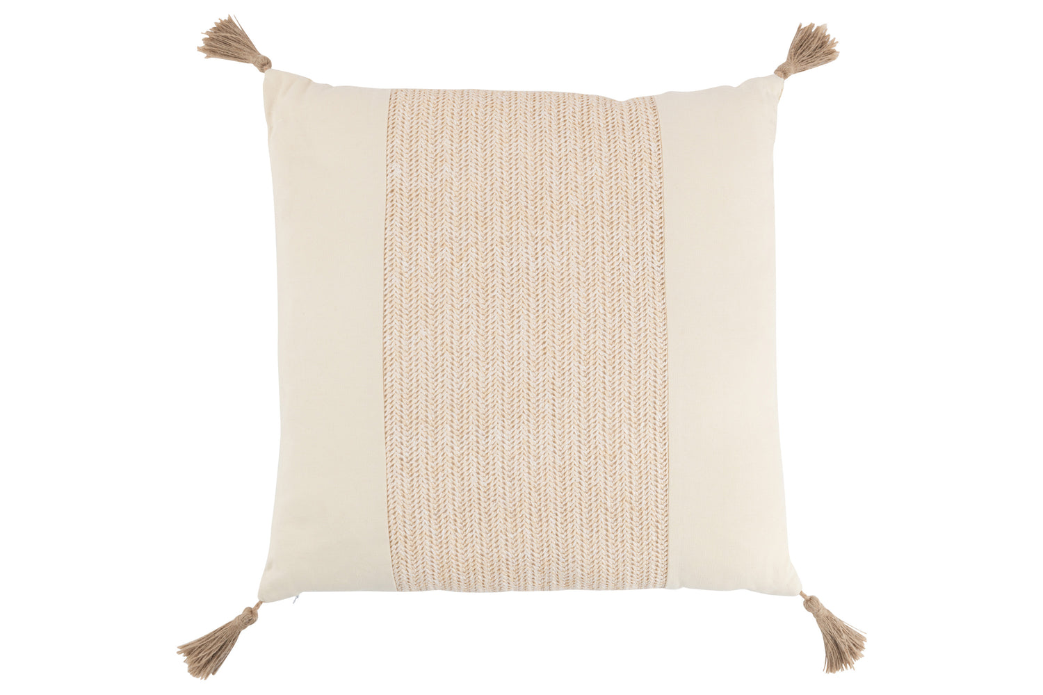 J-Line Kussen Geweven Polyester Beige