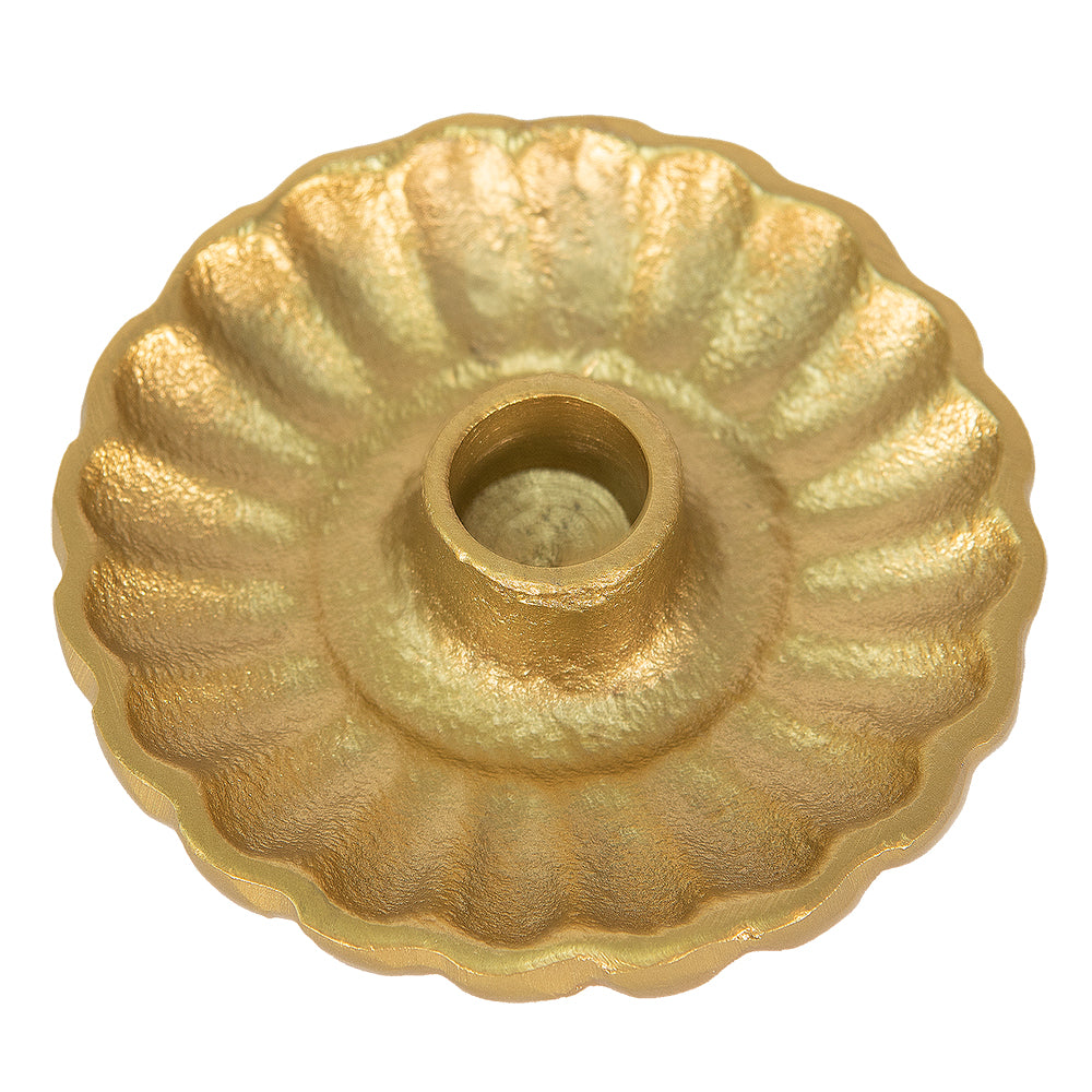 Clayre & Eef Kandelaar Ø 11x3 cm Goudkleurig Aluminium