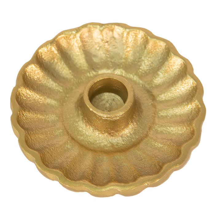 Clayre & Eef Kandelaar Ø 11x3 cm Goudkleurig Aluminium