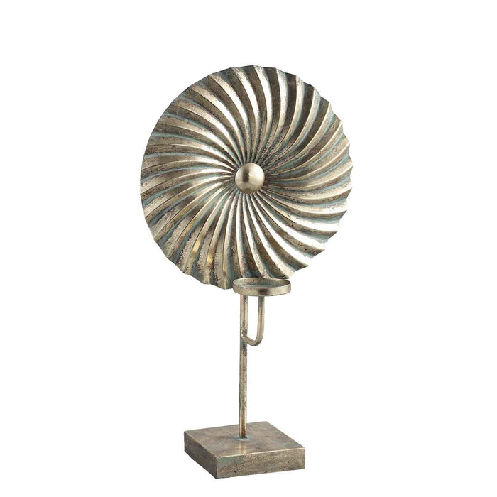 PTMD Xandro Theelichthouder Schelp - 29 x 16,5 x 52 cm - Metaal - Goud