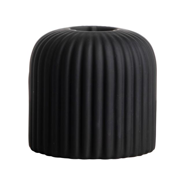 Gusta dinerkaarshouder lijnen zwart (Ø 7 centimeter x 6,5 centimeter)