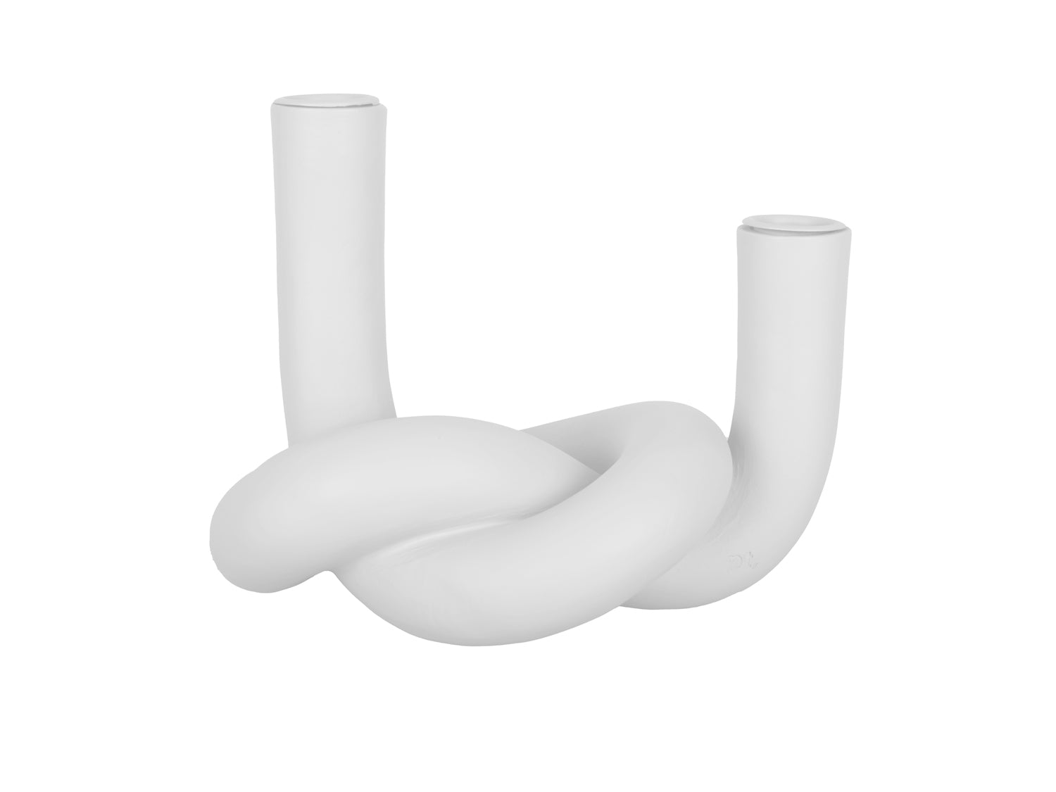 present time - Kandelaar Knot Dubbel - Wit - 13,6x14,8x18,3 cm