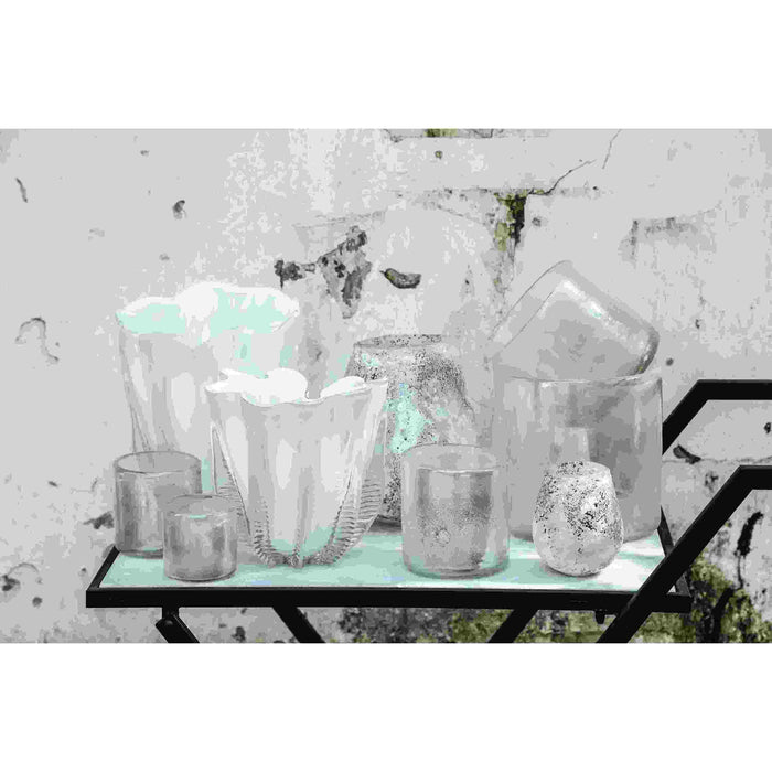 PTMD Tuxx wit mat glass vaas round big maat in cm: 20 x 20 x 20 - -