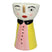 SVJ Home Decorations Doll Vaas - 14 x 14 x 25 cm - Aardewerk - Geel