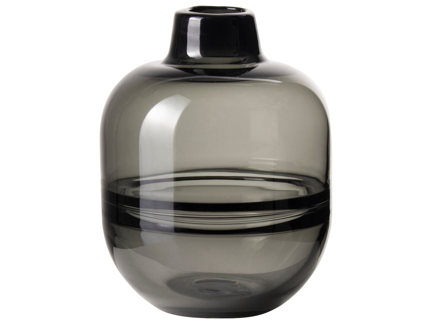 Gusta Vaas glas met lijn ø12x19cm grijs