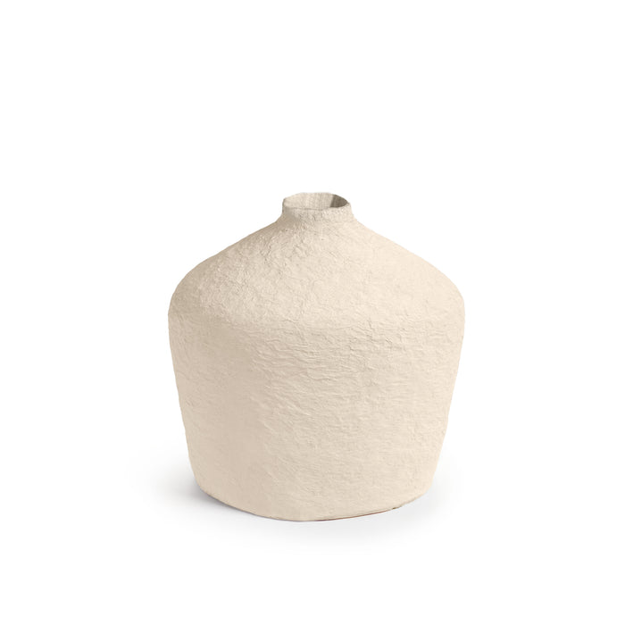 Kave Home - Candida vaas van katoen maché in beige, 20 cm