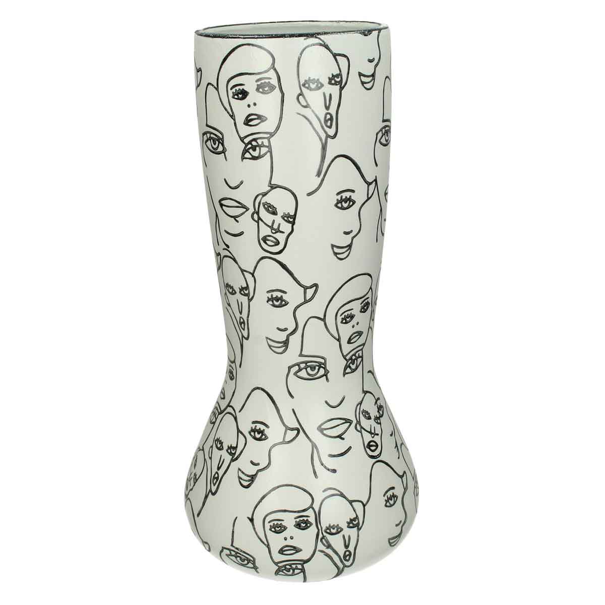 SVJ Home Decorations Gezichten Vaas - H40 x Ø19 cm - Keramiek