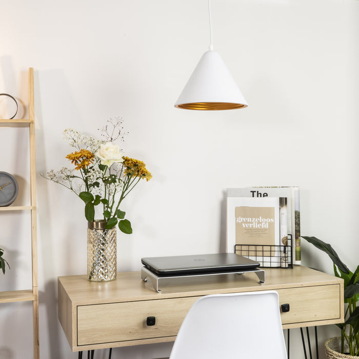 QUVIO Vaas met goud patroon - 22 cm - Goud