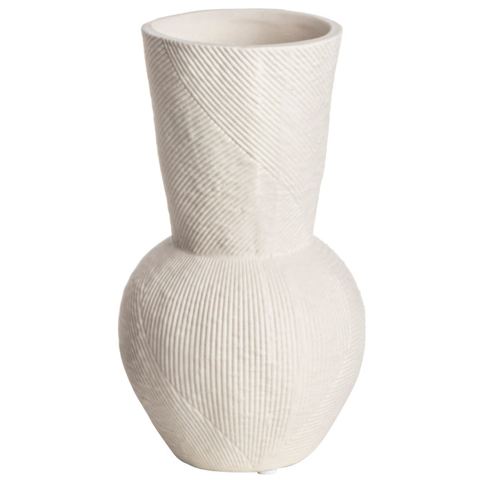 Gusta Vaas Lijnen Ø10,1x18,1 cm - Offwhite