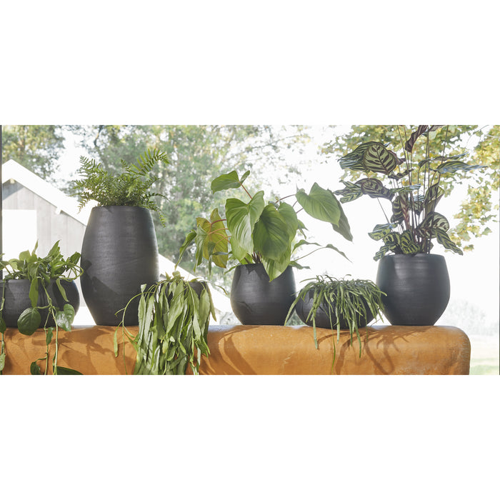 Mica Decorations Douro Vaas - H40 x Ø26 cm - Terracotta - Mat - Zwart