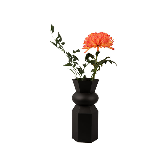 present time - Vase Geo King polyresin black