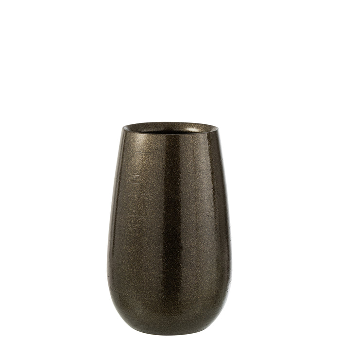 J-Line Vaas Blinkend Keramiek Groen Goud Small