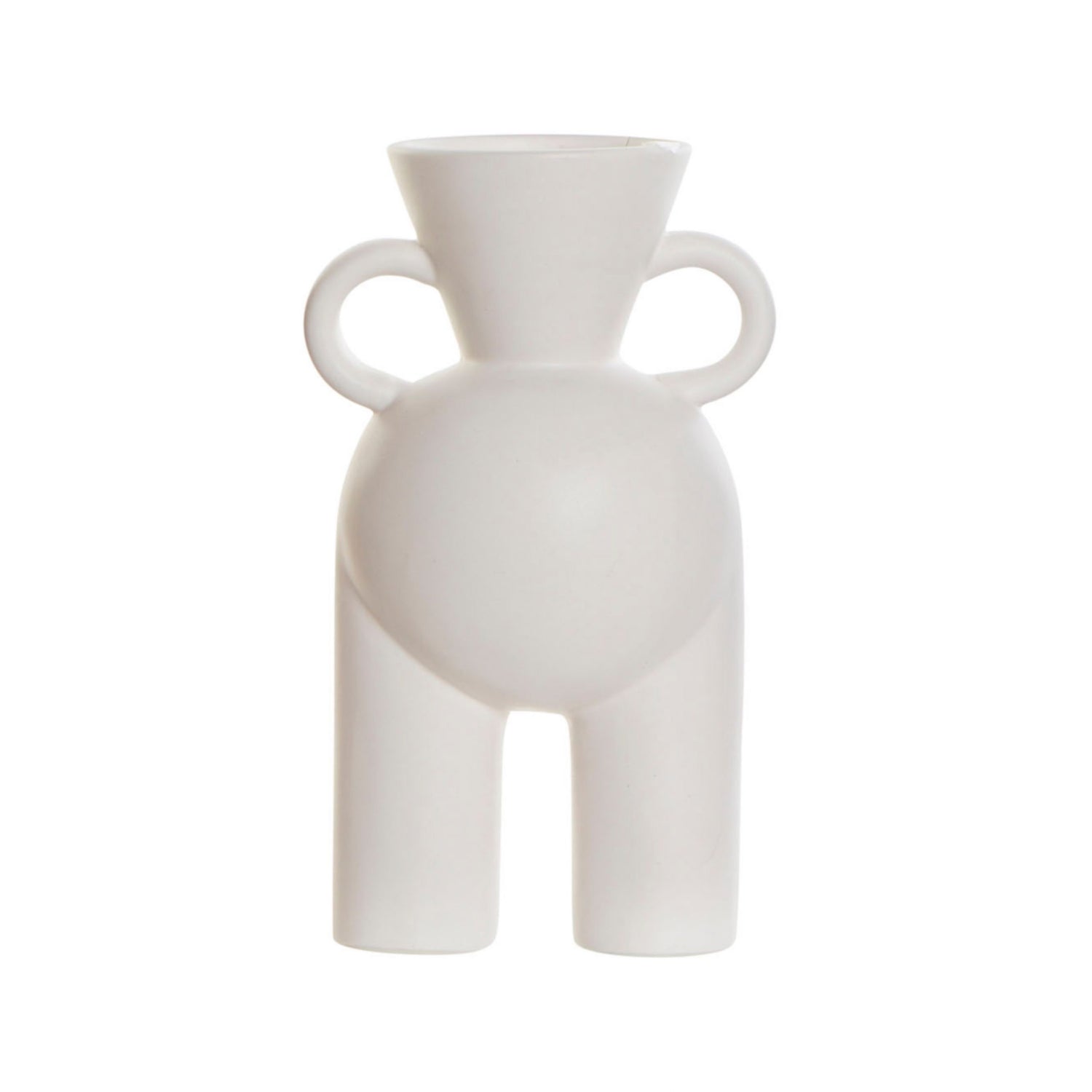 CASA DI ELTURO Deco Vaas Nordic Body Porselein - Parel Wit - H20 cm