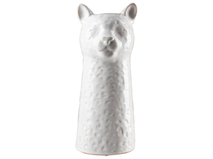 Gusta Vaas luipaard ø10,6x26cm wit