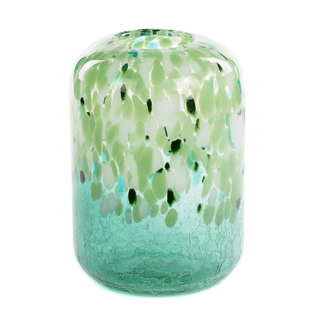 Goodwill Vaas Glas Groen-Gemêleerd D 18 cm H 23 cm